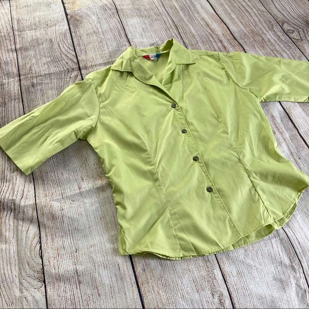 1960s Button up Blouse Short Sleeve Top - Picture 9 of 9